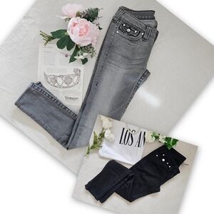 Y2K Boho True Religion Disco Julie Swarovski Low Rise Skinny Jeans Set 28